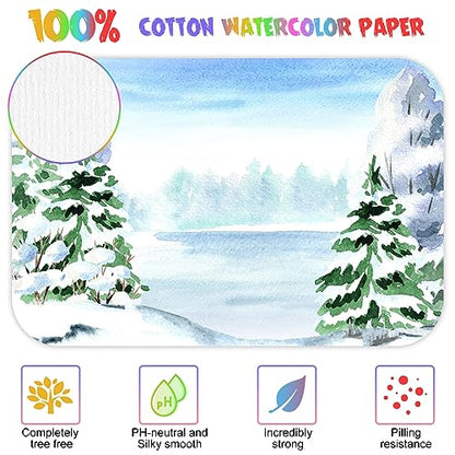 Sabary 100 Pcs Watercolor Postcards, 4 x 6 Inch Watercolor Paper Postcards Blank 140lb/300gsm White Cardstock Notecards for Paint, Artwork, DIY, Mailing, Invitations, Greeting Cards(Round Angle) - style: Round Angle