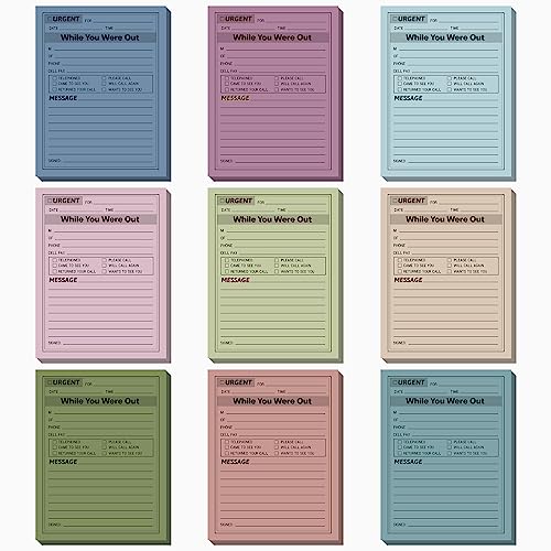 Eaasty 9 Pcs While You were Out Message Pad 4 x 5 Inch Phone Message Pads Messages Pack Assorted Color Adhesive for Office Supplies Work Call, 40 Sheets/pad(Pastel Colors) - color: Pastel Colors