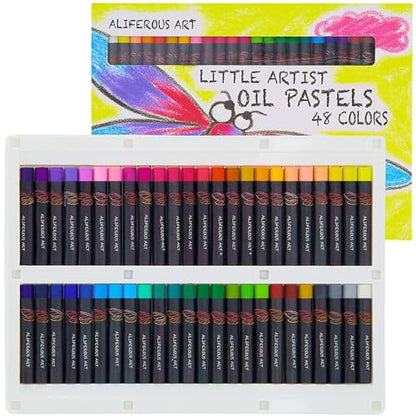 Oil Pastels for Kids - 48 Color Pastels for Kids - Perfect Classroom Art Supplies - Easy to Blend with Vibrant Colors - style: Kids