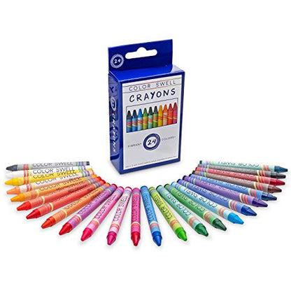 Color Swell Bulk Crayons, 4 Packs, 24 Colors Per Pack (96 Total) - size: 4 Pack | 96 Crayons
