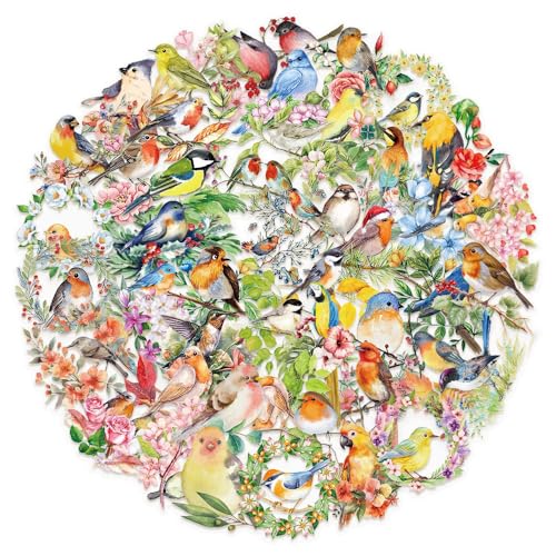 50Pcs Vintage Stickers,Waterproof Transparent PET Aesthetic Decorative Sticker Scrapbooking Supplies for Adult Card Making Letters Planner Journaling Junk Journal DIY Water Bottles Art Craft,Bird - color: Bird