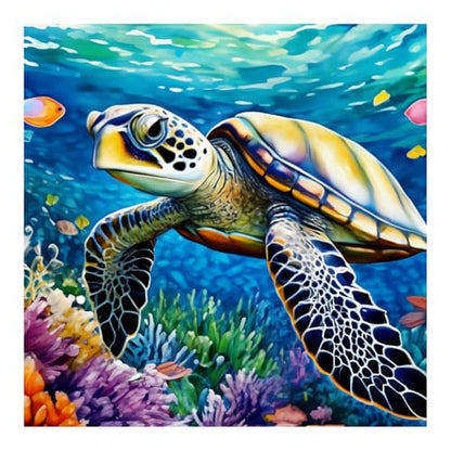 SJUTOUCI Sea Turtle Diamond Art Kit for Adults, Diamond Painting Animal - color: Sea Turtle