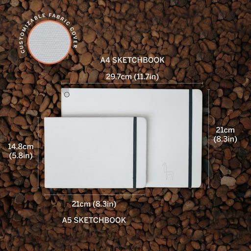 Etchr A5 Landscape Sketchbook - Hot Press Mixed Media- Hardcover Drawing Book 8.3”x5.8 with 52 Pages