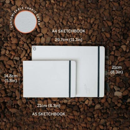 Etchr A5 Landscape Sketchbook - Hot Press Mixed Media- Hardcover Drawing Book 8.3”x5.8 with 52 Pages
