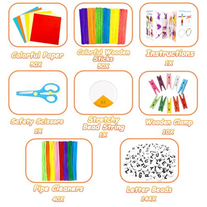 VLUSSO DIY Arts and Crafts Supplies Kit Materials Set for Kids and Toddlers | 2000 craft supplies,fine motor skills,parent-child interactive,gift for girls boys 4-12,homeschool use,educational toy,orange - size: 2000pcs-1