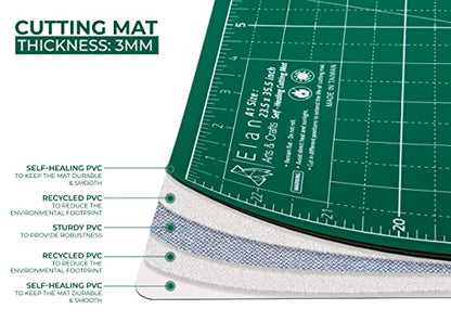 Elan Cutting Mat A2 Green, Self Healing Cutting Mat 18x24 Inch, 5-Ply Craft Board Green, Hobby Board for Crafts 18x24 Inch - style: 24 x 18"