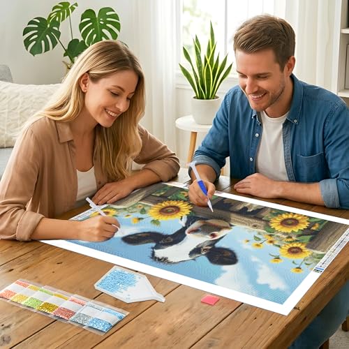 JOOZ Large Diamond Painting Kits for Adults, 5D Cow Diamond Art Kits - color: Cow 047