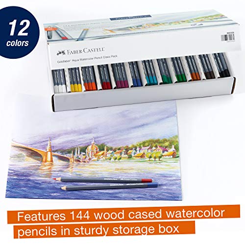 Faber-Castell Creative Studio Goldfaber Water Color Pencil Classpack - 144 Pencils in 12 Colors - size: 144 Count (Pack of 1)