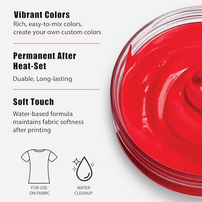 Shineone, Chalk Ink, Fabric Ink, Screen Printing Ink Set, 6 Colors, 3OZ | Paint ink Permanent ink with 3pcs Squeegees, 6-Colors, 3OZ for Fabric, Paper and Cardboard.