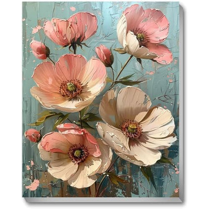 Paint by Numbers Kit for Adults,Flower DIY Paint by Number With Frame - color: MT6172