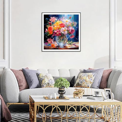 SJUTOUCI Colorful Flower Diamond Art Kit for Adults, Diamond Painting Kit - color: Flower