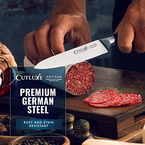Cutluxe Chef Knife Set, 3-Piece Kitchen Knives – Razor Sharp German Steel | Professional Full Tang Blades with Ergonomic Handles – Artisan Series, Forged High Carbon - size: 3 Pcs Knife Set