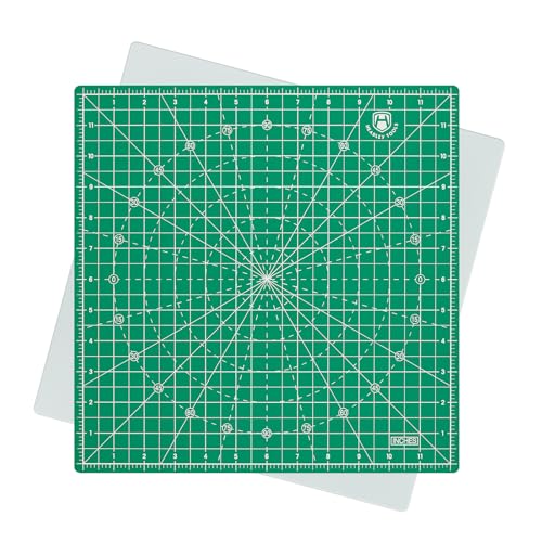 Headley Tools 12"x12" Rotating Cutting Mat, Self Healing Mat with 360-Degree Rotation & Anti-Slip Base, Sewing Board Cutting Mat Perfect for Fabric Quilting Leather Hobby Project, Green - color: Green, size: 12"L x 12"W