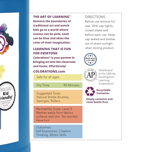 Colorations Paraben-Free Washable Green Tempera Paint for Kids, 1 Gallon | Vibrant, Non-Toxic & Made in the USA, Classroom Must-Haves, Bulk Arts & Crafts Supplies - color: Apple Green