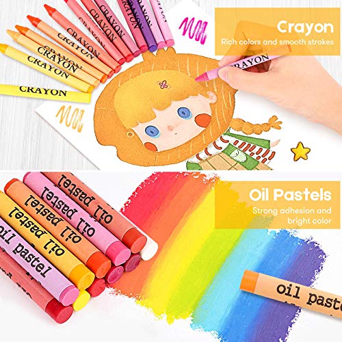 iBayam Art Kit, 251-Pack Art Supplies Drawing Kits, Arts & Crafts Gifts Box | Kids Teen Girls Boys, Travel Carrying Case & Trifold Easel, Scratch Paper, Sketch Pad, Coloring Book, Crayons, Pencils - color: Black