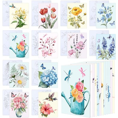 Tinlade 12 Pcs Pre Drawn Canvas for Painting Stretched,Elegant Style - size: Elegant Style