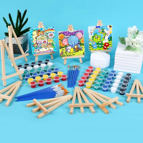 ESRICH 10 Set Canvas Painting Kit, Mini Acrylic Paint Set - size: 10 set 4 x 4 inches