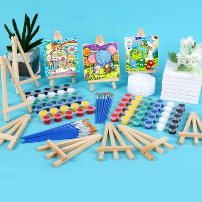 ESRICH 10 Set Canvas Painting Kit, Mini Acrylic Paint Set - size: 10 set 4 x 4 inches