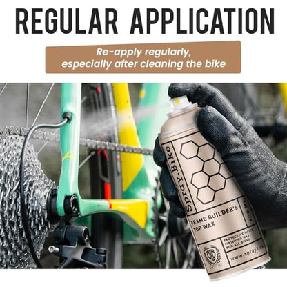 Spray.Bike Frame Builder's Top Wax - Clear | Spray Wax for Bike Protection | Bike Polish for Metal, Carbon, Wood | Bicycle Cleaning Tools | Easy to Use, Water-Repellant, Smooth Finish, 400ml - color: Clear