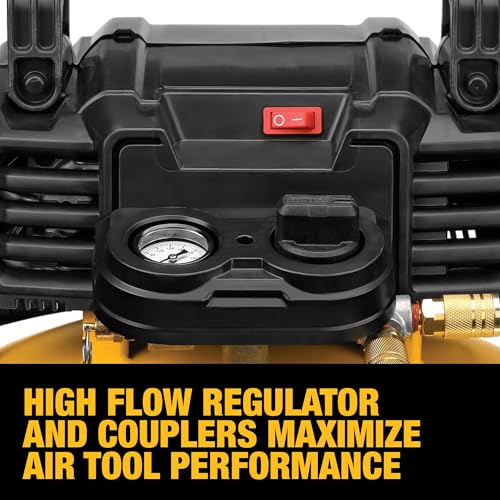DEWALT Pancake Air Compressor, 6 Gallon, 165 PSI (DWFP55126) | Oil-Free Maintenance-Free Pump, Wood Working, Roofing, Home, Jobsite, 165 Max PSI, 2.6 SCFM @ 90 PSI