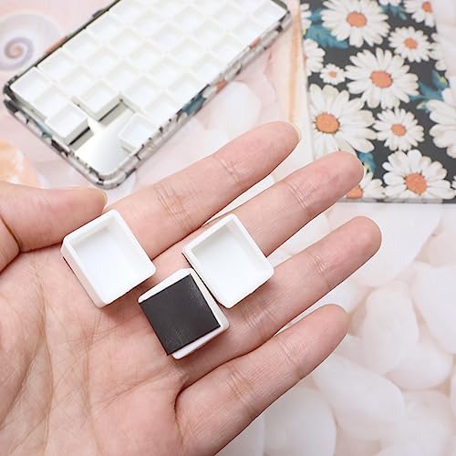 Honbay Watercolor Tins Palette Paint Case with 40pcs Plastic Half Pans (Flower) - color: Daisy