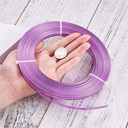 Fashewelry 32.8Ft 5mm Aluminum Flat Wire Solid Bendable Metal Craft Wire Strip for Bezel Sculpting Armature Jewelry Making Gem Metal Wrap, MediumOrchid - color: Flat-5mm-Medium Orchid