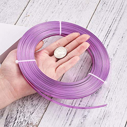Fashewelry 32.8Ft 5mm Aluminum Flat Wire Solid Bendable Metal Craft Wire Strip for Bezel Sculpting Armature Jewelry Making Gem Metal Wrap, MediumOrchid - color: Flat-5mm-Medium Orchid
