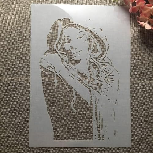 TIAMECH A4 Reusable Raincoat Girl Stencil for Painting - style: Painting