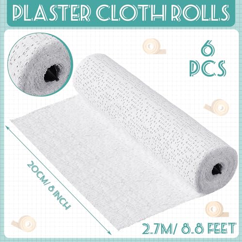 Heentan 6 Rolls Plaster Bandages Strips for Belly Cast Art,8 X 106 Inches | Fast Setting Plaster Gauze for Mask Making, Sculpture Molds, DIY Crafts, Pregnancy Belly Casting, Scenery Art Projects - size: 8 x 106 Inch