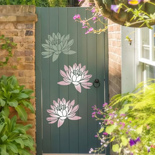 8 Pcs Large Flower Stencils for Painting, 11.81 X 11.81 Inch Flower Stencils for Crafts Reusable, Wood and Wall Stencils for Painting Large Pattern, DIY Templates Holiday Wall Paper (C) - style: C