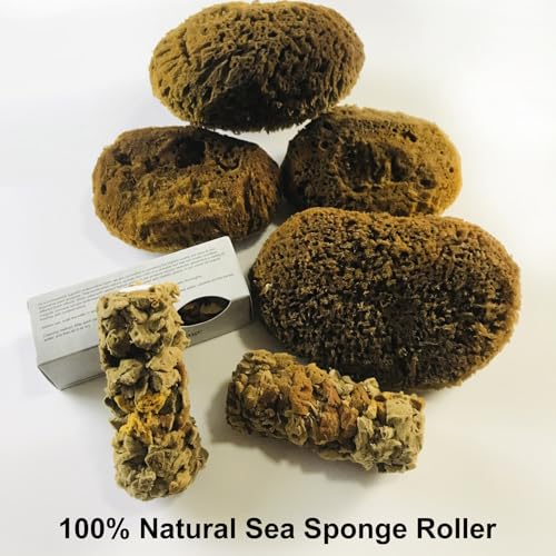 Natural Sea Sponge for Painting, 4" Texture Paint Decorative Roller | Natural Sea Sponge, Texture Paint Roller, Vivid Wall Texture, Ideal for DIY & Professional Decorative Ceiling & Wall Painting - style: MN488