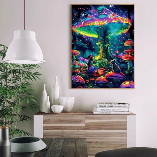 Paint by Numbers Kit for Adults,Magic Mushroom Paint by Number 16x20 In - color: MT6226