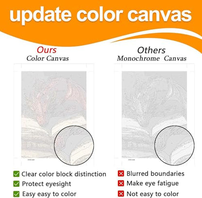 Axquilon 3 Packs Dragon Paint by Numbers Kit for Adults 12x16in - color: 3 Pack Dragon
