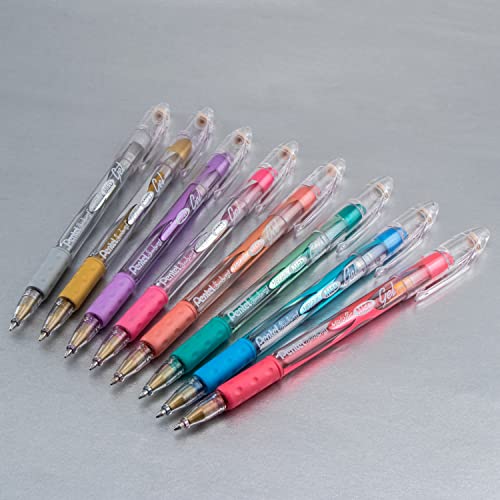 Pentel Arts Sunburst Metallic Gel Pen, Medium Line, Permanent, Gold Ink, 2 Pack (K908BP2X)