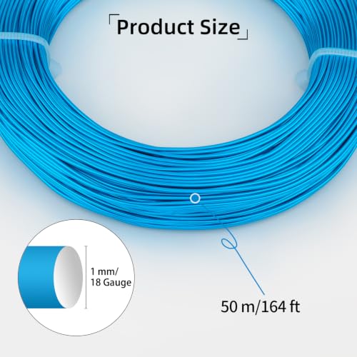 18 Gauge Aluminum Craft Wire, 164FT 1mm Bendable Metal Wire for Jewelry Making, Wreath Making, Beading(Aqua Blue) - color: Aqua Blue