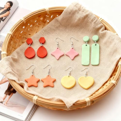 22pcs Basic Shape Polymer Clay Cutters Circle Square Triangle Pendant Earring Making Set Geometric Clay Tools for Jewelry Making Starter Kit - color: Basic Shape