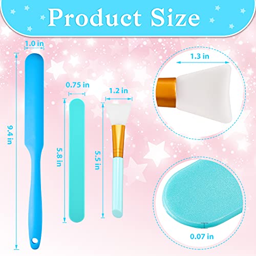 10 Pieces Reusable Stir Sticks Kit Include 2 Pieces Silicone Spatula Scraper 2 Pieces Silicone Facial Epoxy Brush 6 Pieces Plastic Resin Sticks Stirring Makeup Stick for Mixing Resin Epoxy Liquid