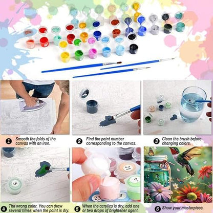 Arttoplus Hummingbird Paint by Numbers Kit for Adults Beginner 16x20 inch - color: MT21175-US