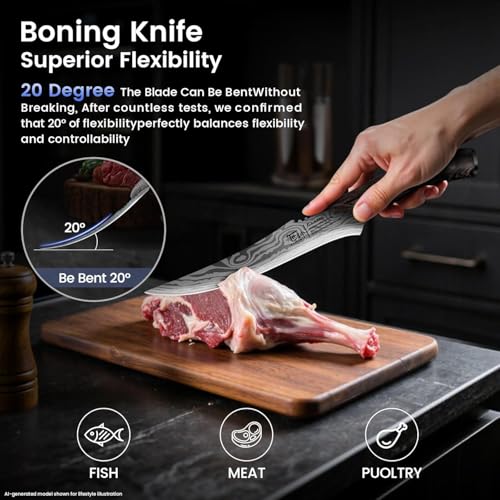 SYOKAMI Brisket Slicing Knife Set, Carving & Boning Knife for Meat & Turkey - size: 2 PCS Set