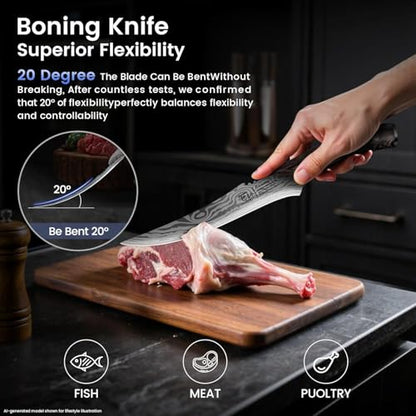SYOKAMI Brisket Slicing Knife Set, Carving & Boning Knife for Meat & Turkey - size: 2 PCS Set