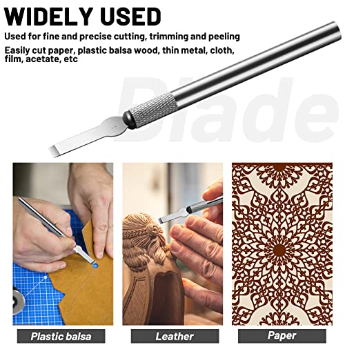 40 Pack Craft Knife Blades, #17 Hobby Knife Replacement Blades, High Carbon Steel Precision Blade Refills for Scrapbooking, Cutting, Carving, Chiseling, Stencil, DIY Art Projects
