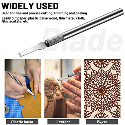 40 Pack Craft Knife Blades, #17 Hobby Knife Replacement Blades, High Carbon Steel Precision Blade Refills for Scrapbooking, Cutting, Carving, Chiseling, Stencil, DIY Art Projects