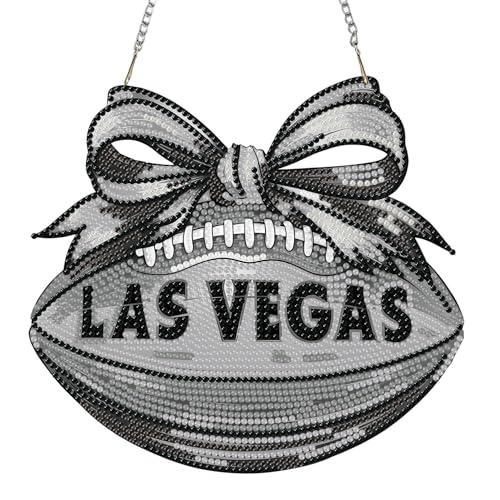 Rertcioph Football Diamond Art Hanging Kit for Adults, DIY Acrylic 5D Diamond Painting Hanging Ornament for Las Vegas Home Wall Decor and Gift - color: Las Vegas