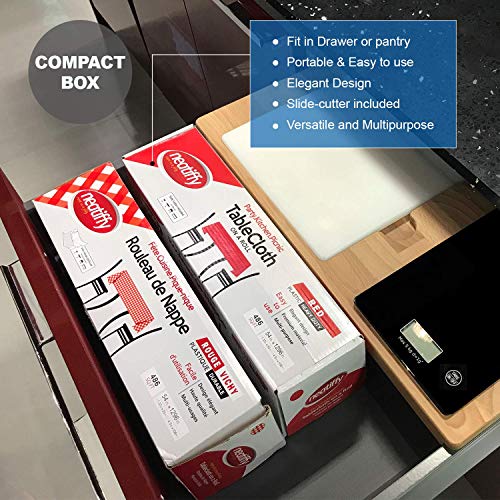 Neatiffy Disposable Plastic Tablecloth Roll | Indoor/Outdoor Table Cloth | Table Cover for Rectangle, Square, Round Tables | Picnic, Party, Banquet, Birthday, Wedding - 54 in x 108 ft - Red Checkered - color: Red Gingham