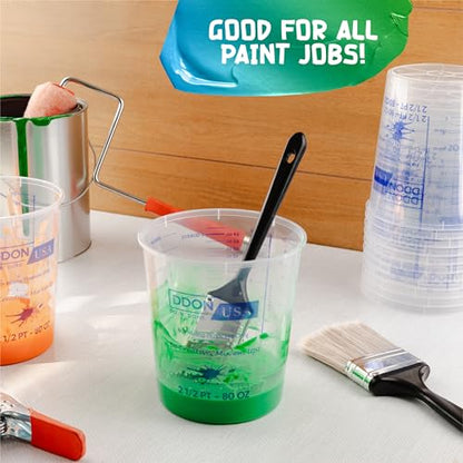 80 Oz Paint Mixing Cups - Pack of 100 Disposable Measuring Cups - Epoxy Mixing Cups Use for Painting, Resin Mixing Cups, Paint Cups for Painting, Epoxy, Art, Graduated Liquid Mixing Ratios on Side - style: 100