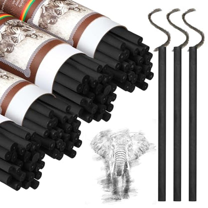 Gueevin 100 Pcs Soft Willow Charcoal Sticks Drawing,5-7mm - size: 5-7mm