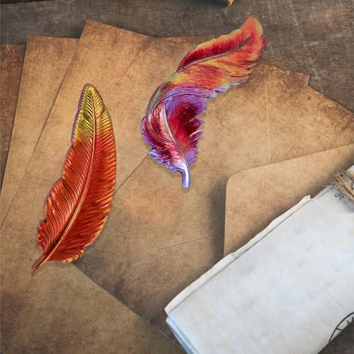 Wehous 3PCS Feather Resin Mold 3D Feather Shape Silicone Molds for Epoxy Resin Casting Concrete Wall Hanging Keychain Jewelry Pendant Decor Mould DIY Art Craft Halloween Christmas Home Decor