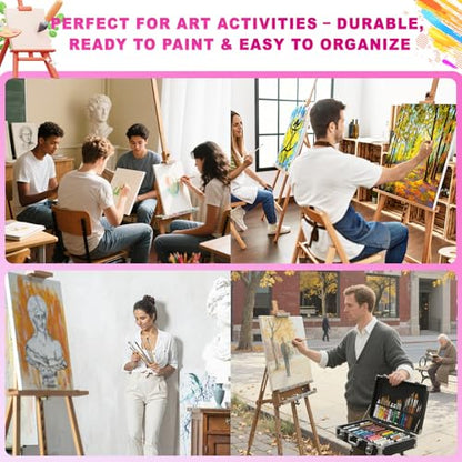 Stretched Canvas for Painting, 2Pack 24X36 Large Canvas for Painting, (280GSM) Triple Primed 2/3" Profile Cotton Professional Artist Quality Blank Canvas,Ready to Paint, Art Supplies for Acrylic, Oil - size: 2PK 24x36