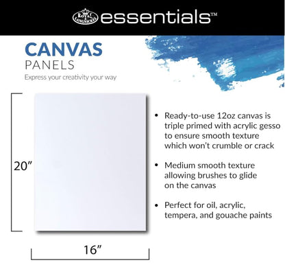 Essentials Premium Multimedia Canvas Panel, 16" x 20", 6 Pack