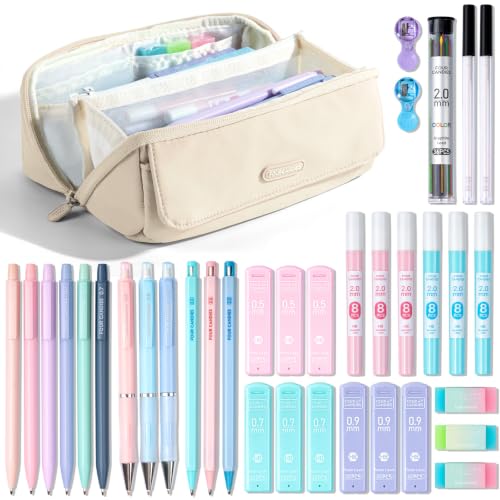 Four Candies 36PCS Mechanical Pencil Set with 624 Lead Refills (White) - color: White